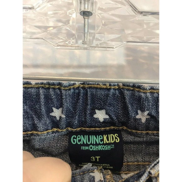 OshKosh B'Gosh Denim Shorts - Size 3T Stars USA - Picture 7 of 8